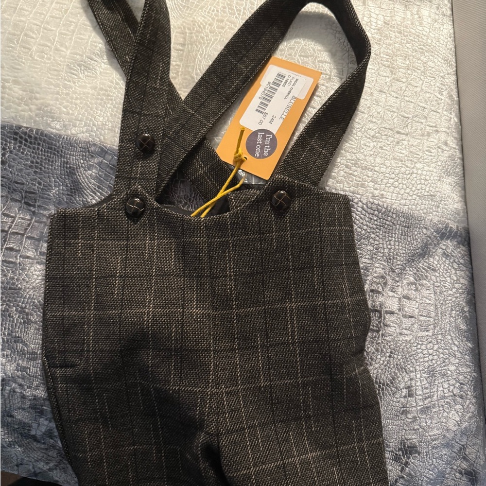 Le Bordoun Bluebelle Wool Plaid Overalls